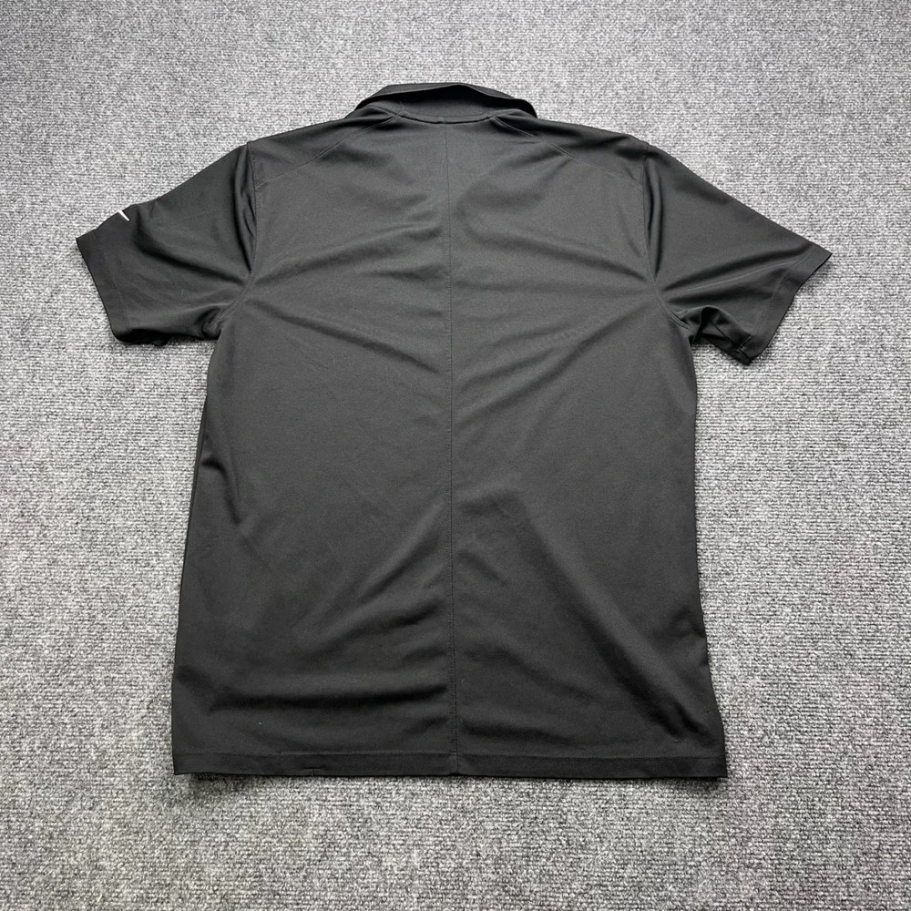 Nike Dri-Fit Golf Athletic Performance Black Solid Short Sleeve Polo Shirt